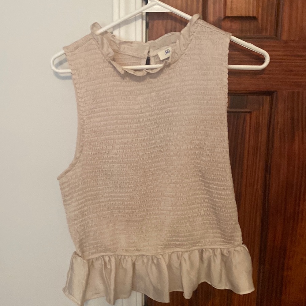 Champagne tank top blouse large